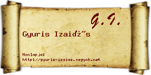 Gyuris Izaiás névjegykártya